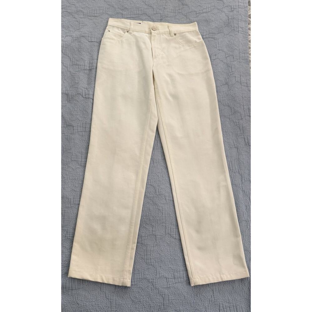 Vintage Zamasport For Gucci 1990s White Denim Straight Leg Jeans Sz 38 XS